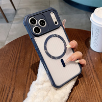 Étui magnétique rayé résistant aux chocs et aux rayures, avec cadre en TPU souple et coque arrière rigide en PC pour iPhone 17/17 Pro/17 Pro Max