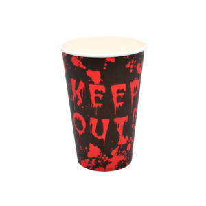 Vaisselle en papier jetable sur le thème de Halloween personnalisée, <span class=keywords><strong>mots</strong></span> sanglants effrayants et fantôme, assiette en papier rouge imprimée pour fête décorative - Product Image 4