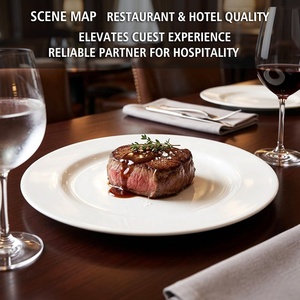 Assiettes plates en porcelaine blanche de 680 g, 10 pouces, de qualité supérieure, pour la restauration, les banquets d'hôtel, la vaisselle de <span class=keywords><strong>restaurant</strong></span> - Product Image 5