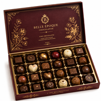 Coffret Cadeau de Noël de Luxe Personnalisé - Assortiment de Chocolats Artisanaux - Boîtes Rigides Recyclables - Finition Mate