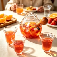 Thee-set van dik, hittebestendig borosilicaatglas met filter, geschikt voor Kung Fu thee, fruitthee en koffie.