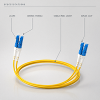 Kabel Patch Cord Fiber Optik LC ke LC UPC Single Mode Duplex 9/125um Konektor Kabel Jumper Jaringan Optik FTTH Grosir