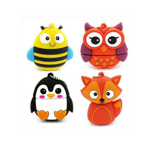 Mini Animal de dibujos animados disco Usb regalo Memorias abeja Fox pingüino buho Pendrive 32GB 8GB 4GB 16GB GB Usb Flash Drive - Product Image 1