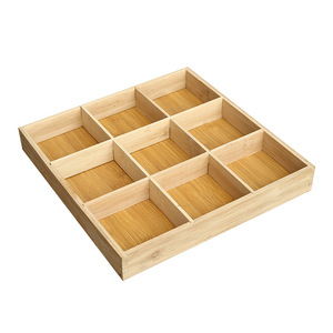 Caja de bambú y madera para frutos secos, caja de madera de nueve compartimentos, plato para restaurante de hot pot, bandeja de madera para verduras - Product Image 5