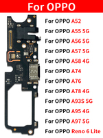 Pièces de rechange de port de charge de câble flexible de téléphone portable pour Oppo A52 A55 A93S A56 A57 A97 A58 A74 A76 A78 A95 Reno 6 Lite