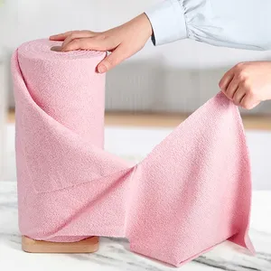 Gulungan kain pembersih Microfiber serat mikro, rol kain pembersih Microfiber sekali pakai menyerap dapur Mobil