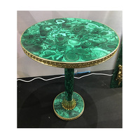 Meubles de table en pierre précieuse malachite verte de luxe uniques