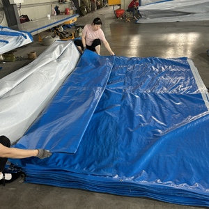 Bâche en polypropylène (PP) tissé économique pour camion, bâche PE pour <span class=keywords><strong>camping</strong></span>-car, bâche de protection bleue et blanche 3x4 4x6 pour le Nigéria - Product Image 2
