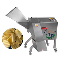 Commerciële hoogwaardige fabrieks prijs professionele golfvormige ananas/papaya/aardappelblokjes snijmachine/motor 304 roestvrij staal