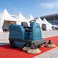 Balayeuse de sol industrielle électrique tout-terrain GIYO S1800 avec design de toit résistant à la pluie pour bureaux