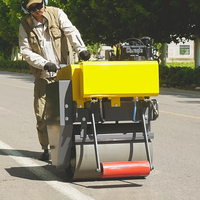Roller Vibrasi Drum Tunggal 600mm Lebar untuk Konstruksi, Model Walk Behind, Baru dengan Radius Putar Pendek