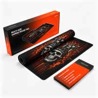 Tapis de souris de jeu personnalisé OEM ODM, grand format XL, imprimé crâne de motard et flammes, base en caoutchouc épais antidérapante, tapis de souris étendu pour les joueurs