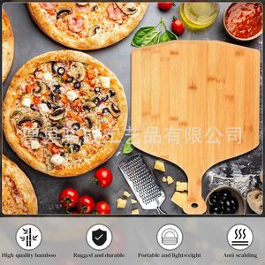 Planche à pizza en bambou Juncheng 40x29,5cm, pelle à pizza en bois pour la cuisson et le service - Product Image 3