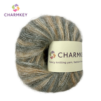 30g de fil mélangé mohair super doux couleur teintée segmentée pour le tricotage à la main pour les projets de crochet d'écharpes de vêtements tricotés