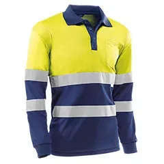 Polo - HV720BCMLAZUL S Gales - Colore: Giallo fluorescente/blu - Bande riflettenti a forma di occhio di uccello con tre strisce - Product Image 2