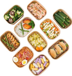 Vente en gros Greenpacking Contenants alimentaires jetables rectangulaires en papier kraft personnalisés de 500 ml, bols de voyage, recyclables, écologiques - Product Image 2