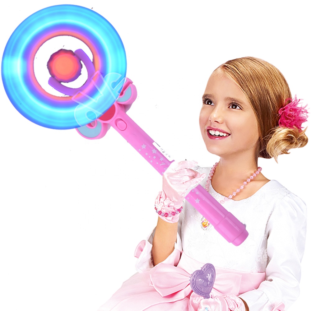 Мигающая светодиодная Радужная музыкальная палочка, светящаяся игрушка, вращающаяся ветряная мельница