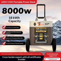Station d'alimentation portable 220V 8000W 10kWh extérieure à batterie LiFePO4, haute capacité, pour stockage d'énergie solaire