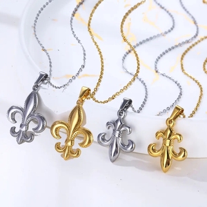 Boussole en acier inoxydable or 18 carats Medusa Crucifix 3D Cupidon Collier Revenge Gun Ange Pendentif Charm Wing St.Christopher Offre Spéciale - Product Image 5