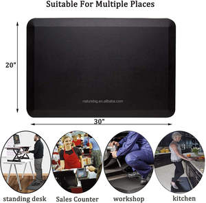 Tapis de bureau et de cuisine moderne anti-fatigue, rembourré, lavable, en PU, avec support antidérapant pour bureaux debout et postes de travail assis-debout - Product Image 6