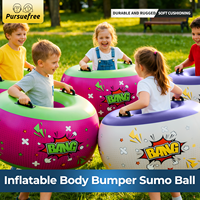 Pursuefree Aufblasbarer Körper-Bumper Sumo-Ball mit Griffen für Kinder, Outdoor Eltern-Kind Interaktives Wettbewerbs-Bumper-Spielzeug