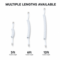 Câble téléphonique RJ11 en PVC à tête cristalline, blanc brillant, cuivre 4 conducteurs, pour la construction, vente en gros