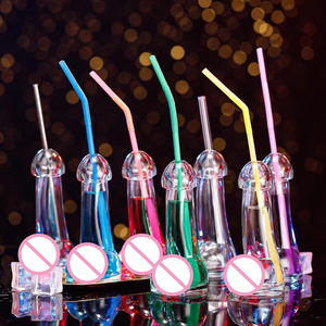 Delove Vaso de Vidrio Creativo al por Mayor, Copa de Cóctel para <span class=keywords><strong>Bar</strong></span> y Discoteca, Vaso con Pajita de Vidrio, Juguetes Sexuales para Adultos - Product Image 1