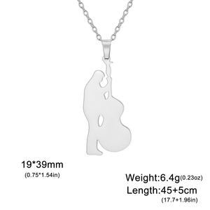 Collar con abalorio de violonchelo Musical clásico, colgante de actuación de violonchelista de acero inoxidable chapado en oro para hombres, regalos de joyería de instrumentos - Product Image 6