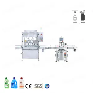 HYPFT2-1000 + HYXG-4C Tracking Type Bottle Filling Capping Machine Line for Laundry Detergent Barrels | HENGYUAN