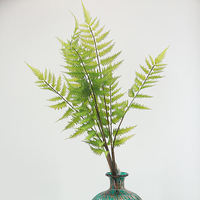 Plantes artificielles de haute qualité à feuilles dentelées à 3 branches pour arrangements floraux, vente en gros, pour la maison, le jardin, les mariages et Noël