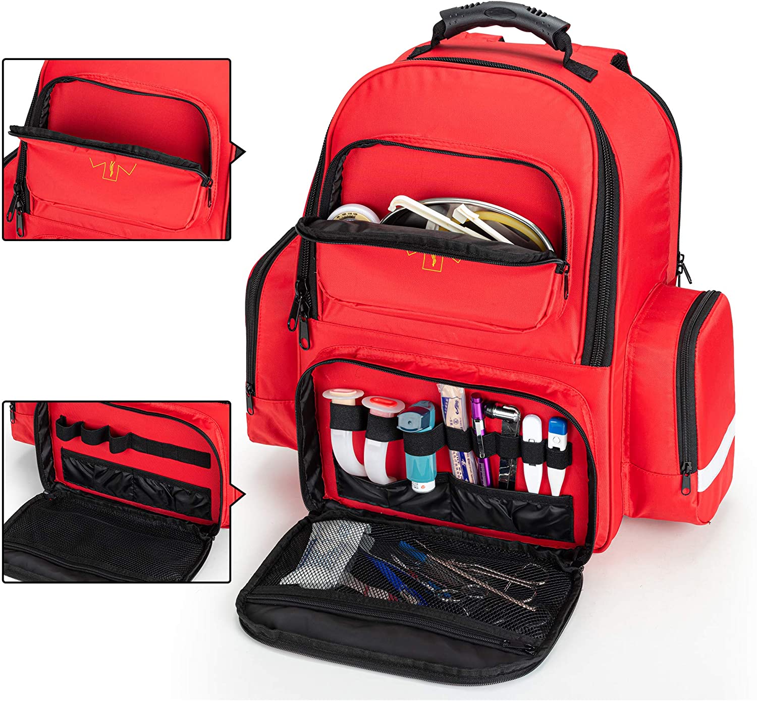 product-750-695 2021 First Aid Medical Emergency Kits Storage Backpack With Padded PE foam liner And Anti-slip Bottom Feet for an emergency