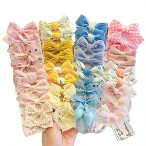 BOBO DP333 Set 10 Jepit Rambut Pita Bunga untuk Anak Gaya Eropa & Amerika Kain Warna Permen Pita 3T+ Jepit Rambut Bayi Perempuan - Product Image 4