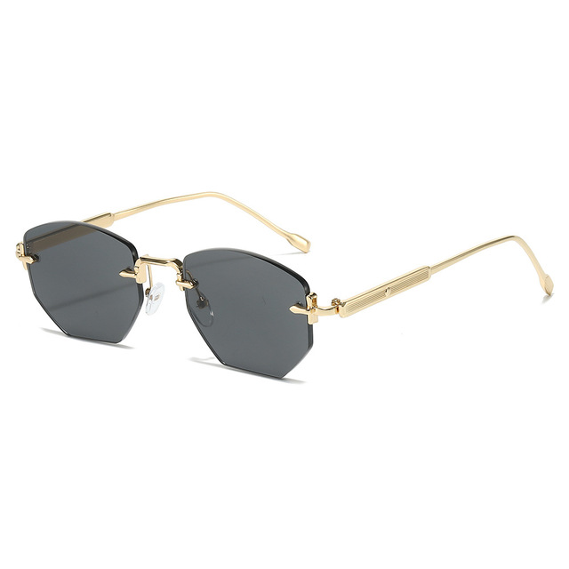 Luxury High Quality Popular Vintage Frameless Trendy Cool Cute Color Polarized UV Protection Lightweight Sunglasses Unisex