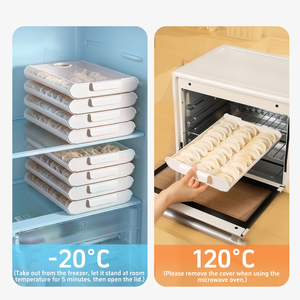 Conteneur empilable transparent pour raviolis congelés, compatible OEM, boîte de rangement alimentaire multifonctionnelle pour réfrigérateur avec couvercle, résistant au congélateur - Product Image 5