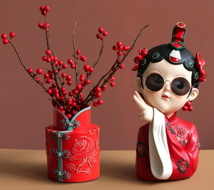 Escultura de Resina Pintada a Mano de Niña de la Ópera de Pekín, Estilo Chino, Tendencia Nacional, Arte, Regalo, Decoración para el Hogar - Product Image 5