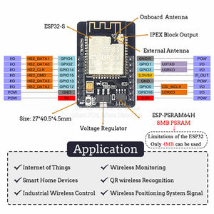 Cartes de développement ESP32-S CAM pour module WiFi BT 2,4 GHz avec <span class=keywords><strong>kit</strong></span> de téléchargement Micro CH340 8 Mo PSRAM <span class=keywords><strong>ESP</strong></span> <span class=keywords><strong>32</strong></span> DIP-16 ESP32 - Product Image 3