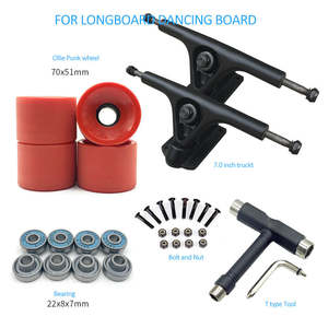 Ensemble de camions pour longboard professionnel, double kick, écrou latéral, roulement haute vitesse, accessoires universels pour skateboards - Product Image 4