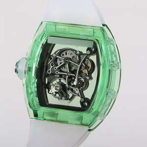 Nuevo Reloj de Lujo Moderno para Hombre, con Cristal de Zafiro Verde Claro Transparente, Esfera Abierta, Multifuncional, Automático, con Correa de Goma y Reserva de Marcha - Product Image 3