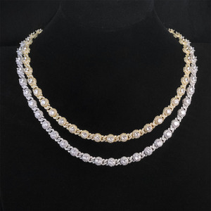 European American Hip Hop 7.5mm Bead Cuban <b>Chain</b> Men's Niche Light Luxury Necklace Customizable <b>Cross</b>-Border Jewelry Accessory - Product Image 3