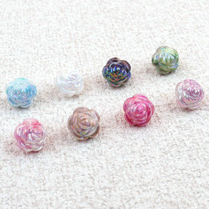 Cuentas acrílicas 50 unids/bolsa 16mm bola rosa de color galvanizado cuentas sueltas acrílicas accesorios de joyería cuentas de joyería - Product Image 5