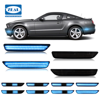 Lampu Sein Samping LED Sequential Scan untuk Ford Mustang 2010-2014 Lensa Asap Depan Warna Biru Es AR3Z 15A201 2 Buah