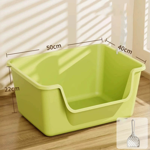 Extra-Large Anti-Tracking <b>Cat</b> Litter <b>Box</b> - Jumbo Deep Semi-Enclosed <b>Cat</b> Toilet Pet Supply - Product Image 4
