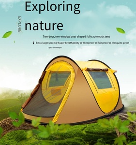 Tenda da campeggio per famiglie a forma di barca a quattro stagioni tenda da spiaggia semplice ad apertura rapida - Product Image 2