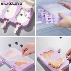 Non-stick <b>cube</b> tray fruit-shaped 3-cavity DIY popsicle maker ice cream mold - Product Image 6