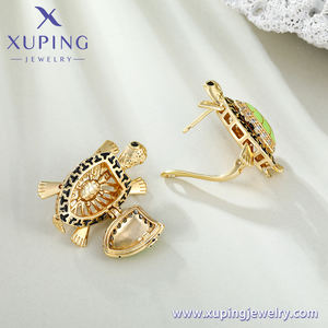 Xuping14k مطلية بالذهب التخصيص لطيف سيدة الحيوان السلحفاة المحيط الشاطئ السلاحف البحرية قلادة القرط قلادة مجموعة المجوهرات - Product Image 6