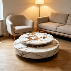 Table basse personnalisée en pierre de <span class=keywords><strong>quartz</strong></span> cannelée, aspect marbre, écologique, résistante à la chaleur et aux rayures, design moderne, garantie 1 an, pour salon - Product Image 4