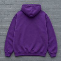 Hoodies unisexes épais à motifs, avec appliques et patchwork, style streetwear, couleur violette, pull personnalisé, OEM ODM, vente en gros, en vrac