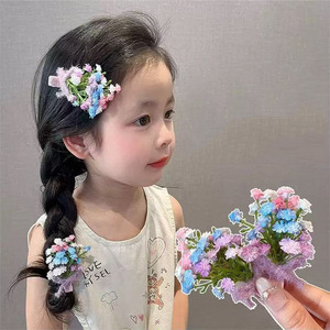 Pinzas para el Cabello con Ramilletes <span class=keywords><strong>de</strong></span> Flores Estilo Campestre para Niña, Dulces Lazos Laterales con Pequeñas Flores - Product Image 1