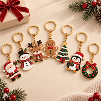 Porte-clés en émail personnalisé, pendentif cloche et nœud guirlande de Noël, en métal moulé sous pression, fournisseur OEM de cadeaux promotionnels en gros