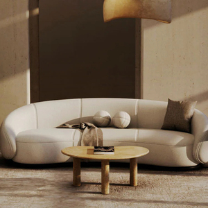 Prix de gros Table basse ovale en marbre travertin beige pour café, restaurant, salon, meubles en pierre naturelle - Product Image 2